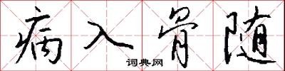 病入骨隨怎么寫好看