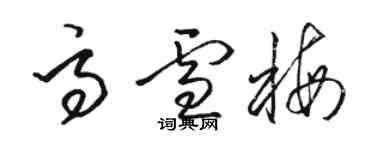 駱恆光高雪梅草書個性簽名怎么寫