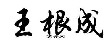 胡問遂王根成行書個性簽名怎么寫