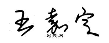 朱錫榮王嘉定草書個性簽名怎么寫