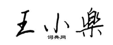 王正良王小樂行書個性簽名怎么寫