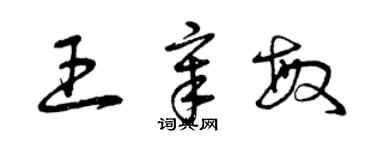 曾慶福王章敏草書個性簽名怎么寫
