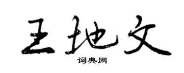 曾慶福王地文行書個性簽名怎么寫