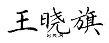 丁謙王曉旗楷書個性簽名怎么寫