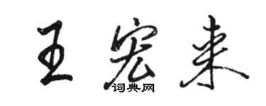 駱恆光王宏來行書個性簽名怎么寫