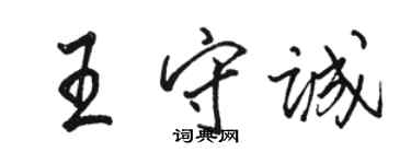 駱恆光王守誠行書個性簽名怎么寫
