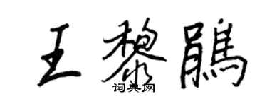 王正良王黎鵑行書個性簽名怎么寫