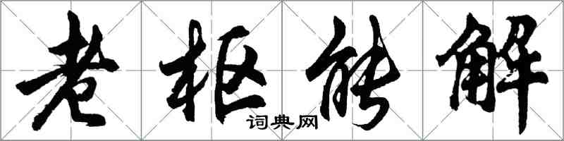 胡問遂老樞能解行書怎么寫