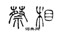 陳聲遠蔡相篆書個性簽名怎么寫