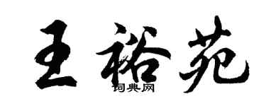胡問遂王裕苑行書個性簽名怎么寫