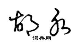 曾慶福胡水草書個性簽名怎么寫