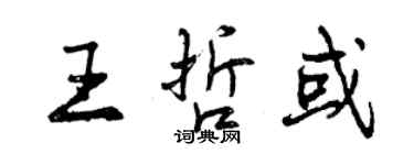 曾慶福王哲或行書個性簽名怎么寫