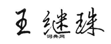 駱恆光王繼珠行書個性簽名怎么寫