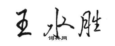 駱恆光王水勝行書個性簽名怎么寫