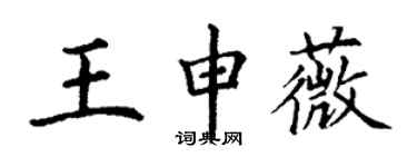 丁謙王申薇楷書個性簽名怎么寫