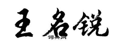 胡問遂王名銳行書個性簽名怎么寫