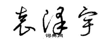 曾慶福袁澤宇草書個性簽名怎么寫