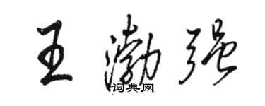 駱恆光王渤強行書個性簽名怎么寫