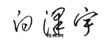 駱恆光白澤宇草書個性簽名怎么寫