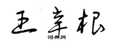 曾慶福王辛根草書個性簽名怎么寫