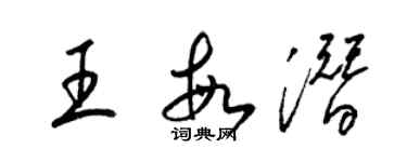 梁錦英王敏潛草書個性簽名怎么寫