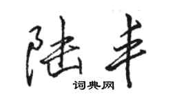 駱恆光陸豐行書個性簽名怎么寫