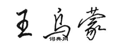 駱恆光王烏蒙行書個性簽名怎么寫