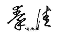 駱恆光秦佳草書個性簽名怎么寫