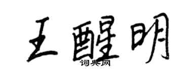 王正良王醒明行書個性簽名怎么寫