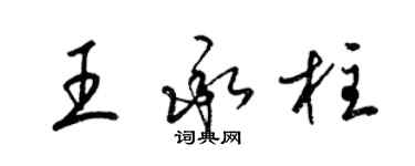 梁錦英王承柱草書個性簽名怎么寫