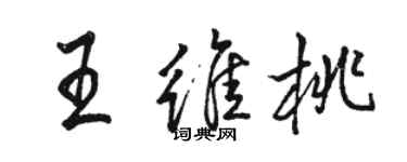 駱恆光王維桃行書個性簽名怎么寫