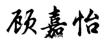 胡問遂顧嘉怡行書個性簽名怎么寫