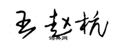 朱錫榮王趙杭草書個性簽名怎么寫
