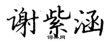 丁謙謝紫涵楷書個性簽名怎么寫
