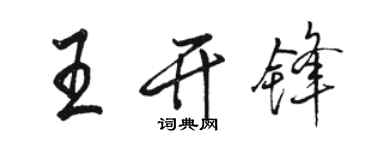 駱恆光王開鋒行書個性簽名怎么寫