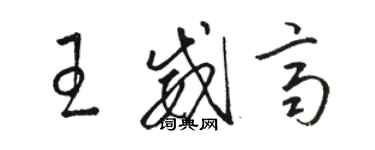 駱恆光王威齊草書個性簽名怎么寫