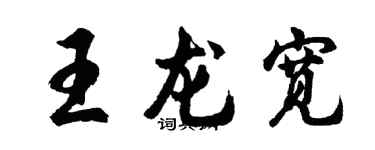 胡問遂王龍寬行書個性簽名怎么寫