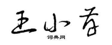 曾慶福王小存草書個性簽名怎么寫