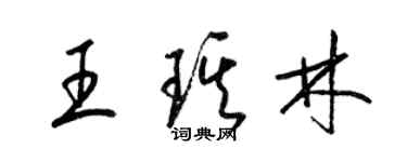 梁錦英王琪林草書個性簽名怎么寫