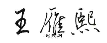 駱恆光王雁熙行書個性簽名怎么寫