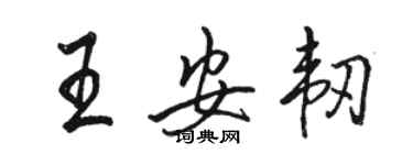 駱恆光王安韌行書個性簽名怎么寫