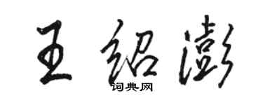 駱恆光王紹澎行書個性簽名怎么寫