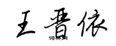 王正良王晉依行書個性簽名怎么寫