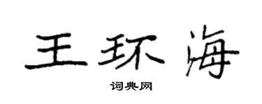 袁強王環海楷書個性簽名怎么寫