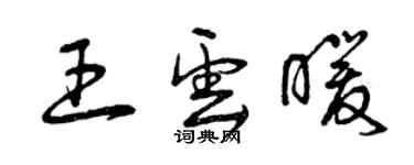 曾慶福王雲暖草書個性簽名怎么寫