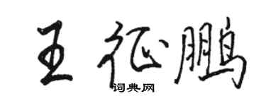 駱恆光王征鵬行書個性簽名怎么寫