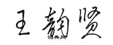 駱恆光王韻賢草書個性簽名怎么寫