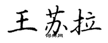 丁謙王蘇拉楷書個性簽名怎么寫