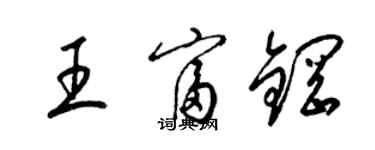 梁錦英王富鋼草書個性簽名怎么寫