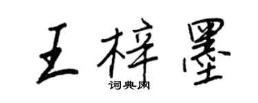 王正良王梓墨行書個性簽名怎么寫